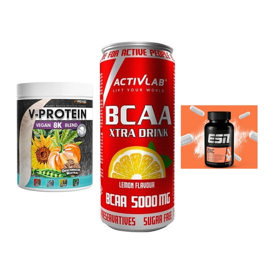 Pflanzliches Set: ProFuel V-Prote + Activlab BCAA + ESN Zinc – alle enthaltenen Artikel