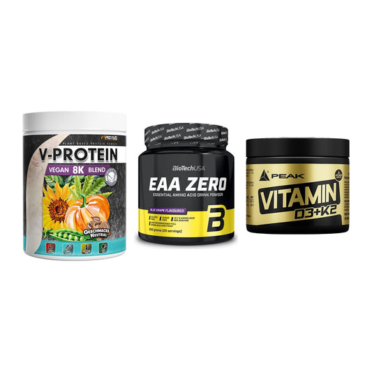 Pflanzliches Set: ProFuel V-Prote + BioTech EAA + Peak Vitamin – alle enthaltenen Artikel
