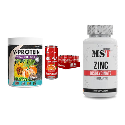 Pflanzliches Set: ProFuel V-Prote + Activlab BCAA + MST Zinc – alle enthaltenen Artikel