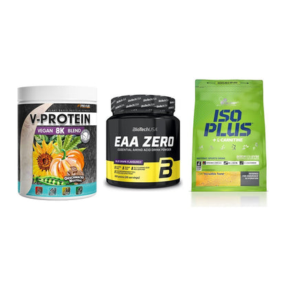 Pflanzliches Set: ProFuel V-Prote + BioTech EAA + Olimp Iso Plus – alle enthaltenen Artikel
