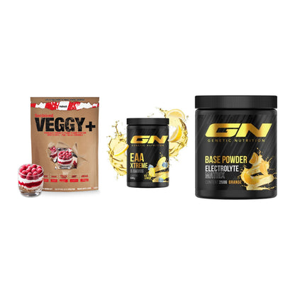 Pflanzliches Set: Sinob VEGGY + GN EAA Xtreme + GN Base Powder – alle enthaltenen Artikel