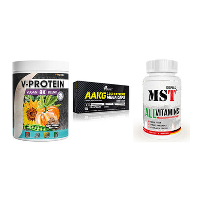Pflanzliches Set: ProFuel V-Prote + Olimp AAKG + MST All Vitamin – alle enthaltenen Artikel