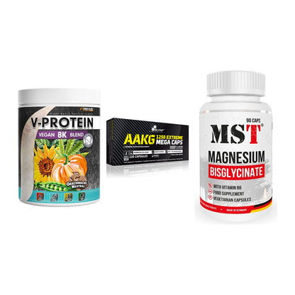Pflanzliches Set: ProFuel V-Prote + Olimp AAKG + MST Magnesium – alle enthaltenen Artikel
