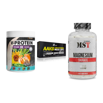 Pflanzliches Set: ProFuel V-Prote + Olimp AAKG + MST Magnesium – alle enthaltenen Artikel
