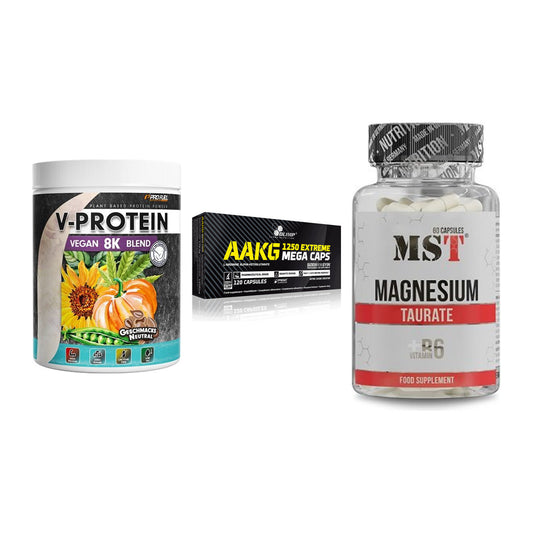 Pflanzliches Set: ProFuel V-Prote + Olimp AAKG + MST Magnesium – alle enthaltenen Artikel