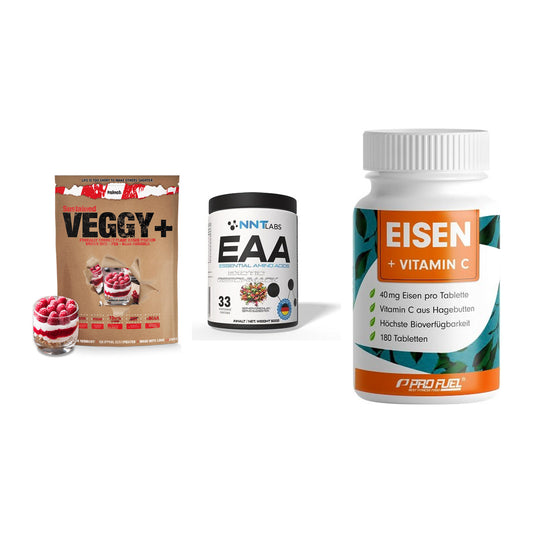 Pflanzliches Set: Sinob VEGGY + NNT EAA + ProFuel EISEN – alle enthaltenen Artikel