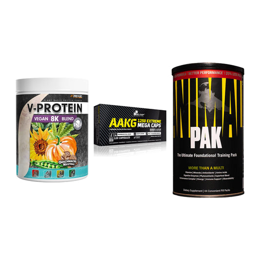 Pflanzliches Set: ProFuel V-Prote + Olimp AAKG + Universal – alle enthaltenen Artikel