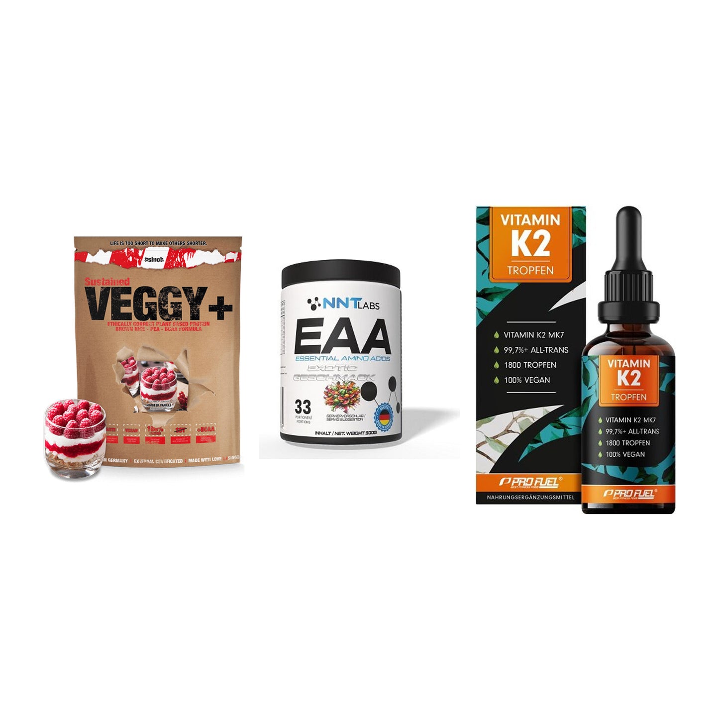Pflanzliches Set: Sinob VEGGY + NNT EAA + ProFuel Vitamin – alle enthaltenen Artikel