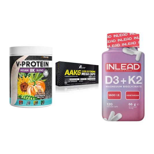 Pflanzliches Set: ProFuel V-Prote + Olimp AAKG + INLEAD Vitamin – alle enthaltenen Artikel