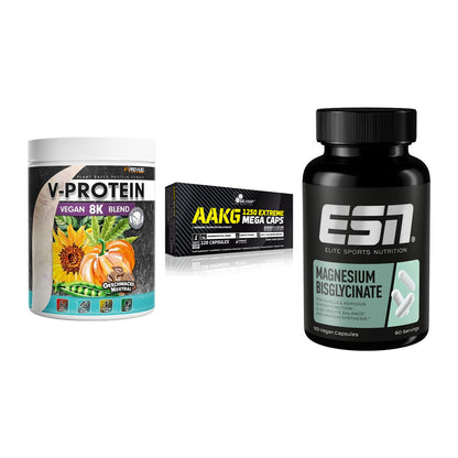 Pflanzliches Set: ProFuel V-Prote + Olimp AAKG + ESN Magnesium – alle enthaltenen Artikel