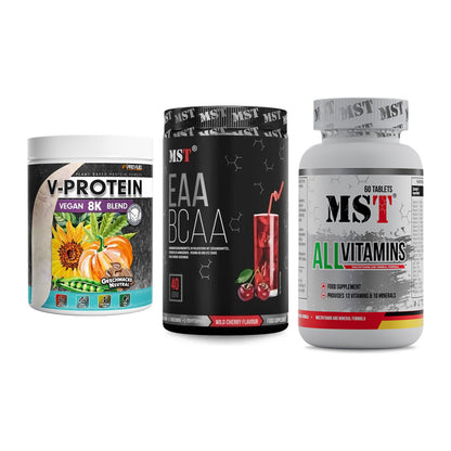 Pflanzliches Set: ProFuel V-Prote + MST EAA & BCAA + MST All Vitamin – alle enthaltenen Artikel
