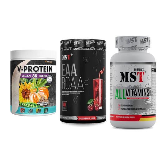 Pflanzliches Set: ProFuel V-Prote + MST EAA & BCAA + MST All Vitamin – alle enthaltenen Artikel