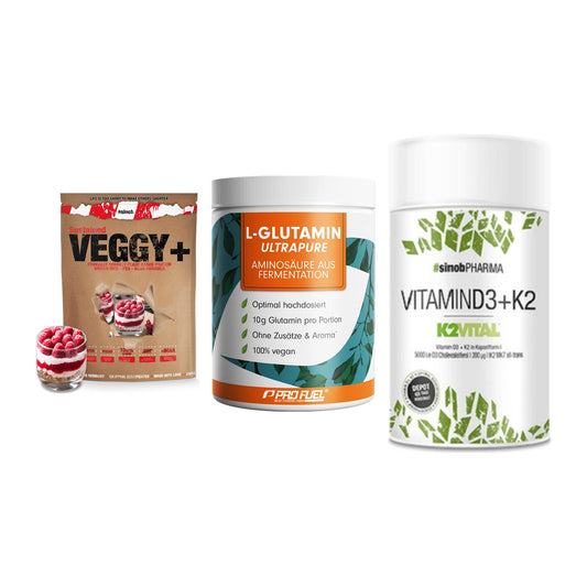 Pflanzliches Set: Sinob VEGGY + ProFuel Glutami + Sinob Vitamin – alle enthaltenen Artikel