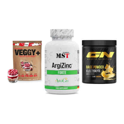 Pflanzliches Set: Sinob VEGGY + MST ArgiZinc + GN Base Powder – alle enthaltenen Artikel
