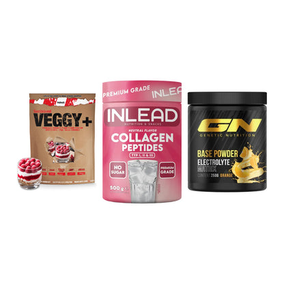 Pflanzliches Set: Sinob VEGGY + INLEAD Collagen + GN Base Powder – alle enthaltenen Artikel