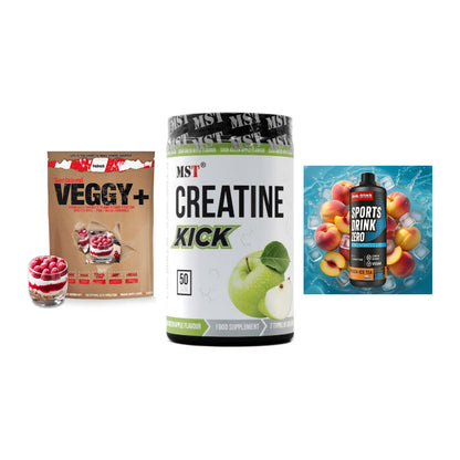 Pflanzliches Set: Sinob VEGGY + MST Creatine + Body Attack – alle enthaltenen Artikel