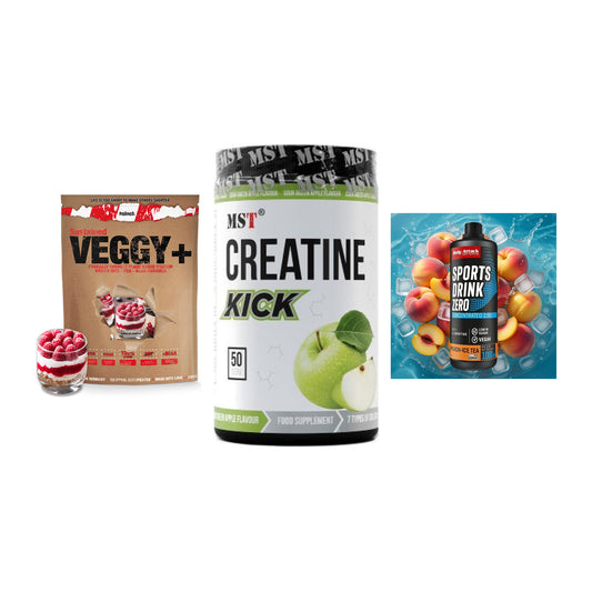 Pflanzliches Set: Sinob VEGGY + MST Creatine + Body Attack – alle enthaltenen Artikel