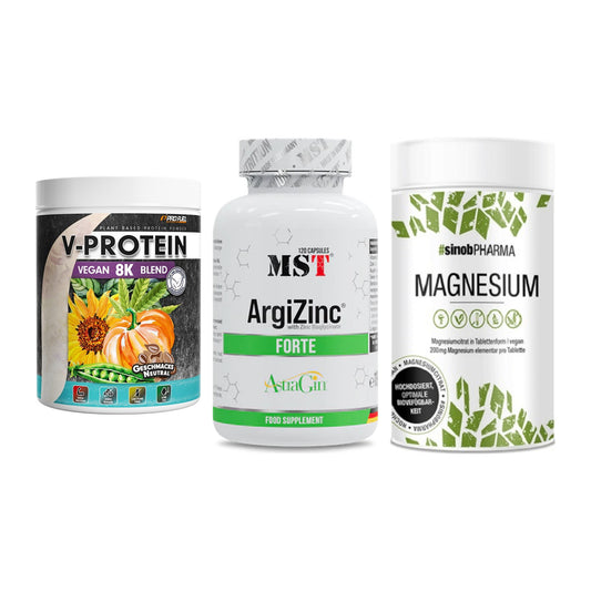 Pflanzliches Set: ProFuel V-Prote + MST ArgiZinc + Sinob Magnesium – alle enthaltenen Artikel
