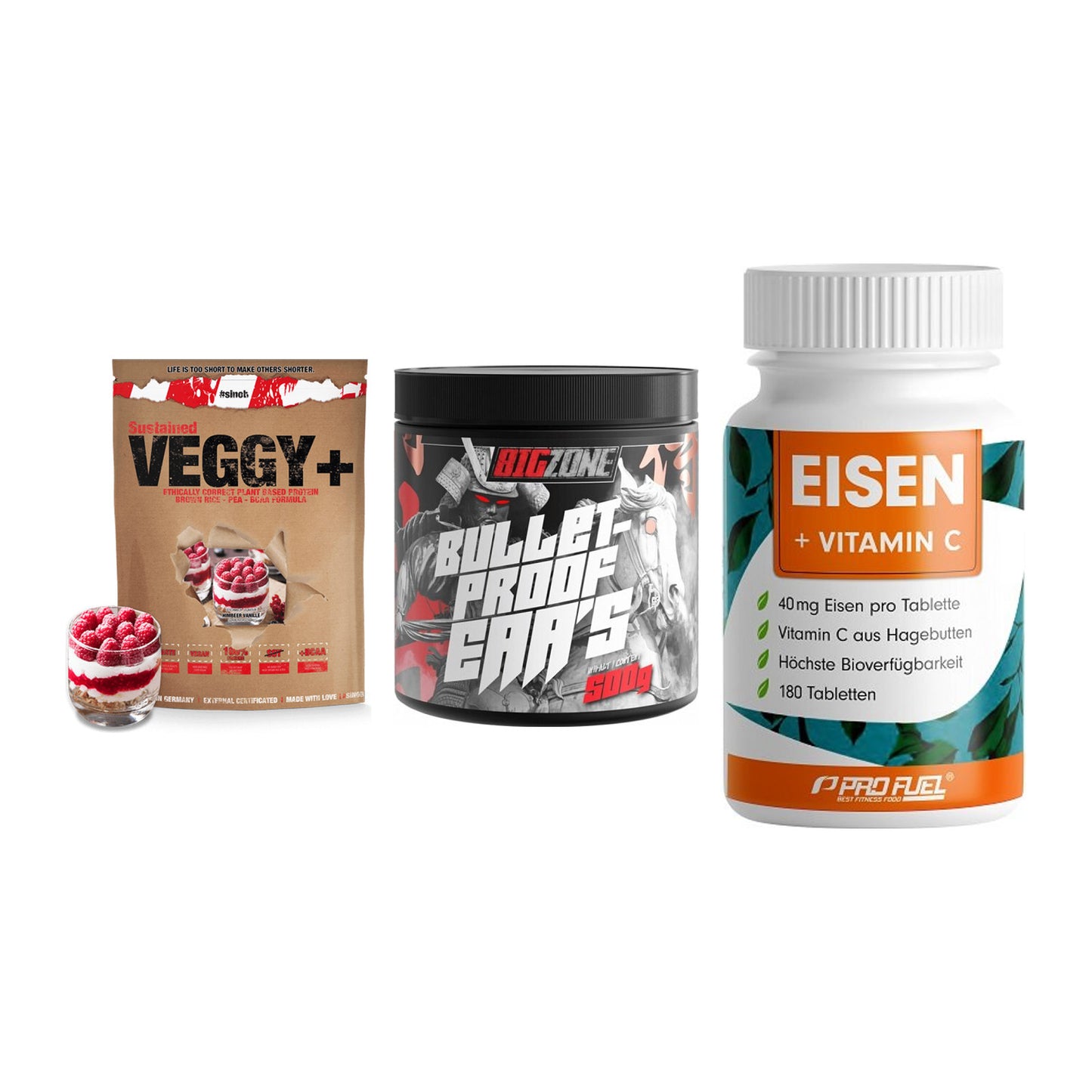 Pflanzliches Set: Sinob VEGGY + Big Zone + ProFuel EISEN – alle enthaltenen Artikel