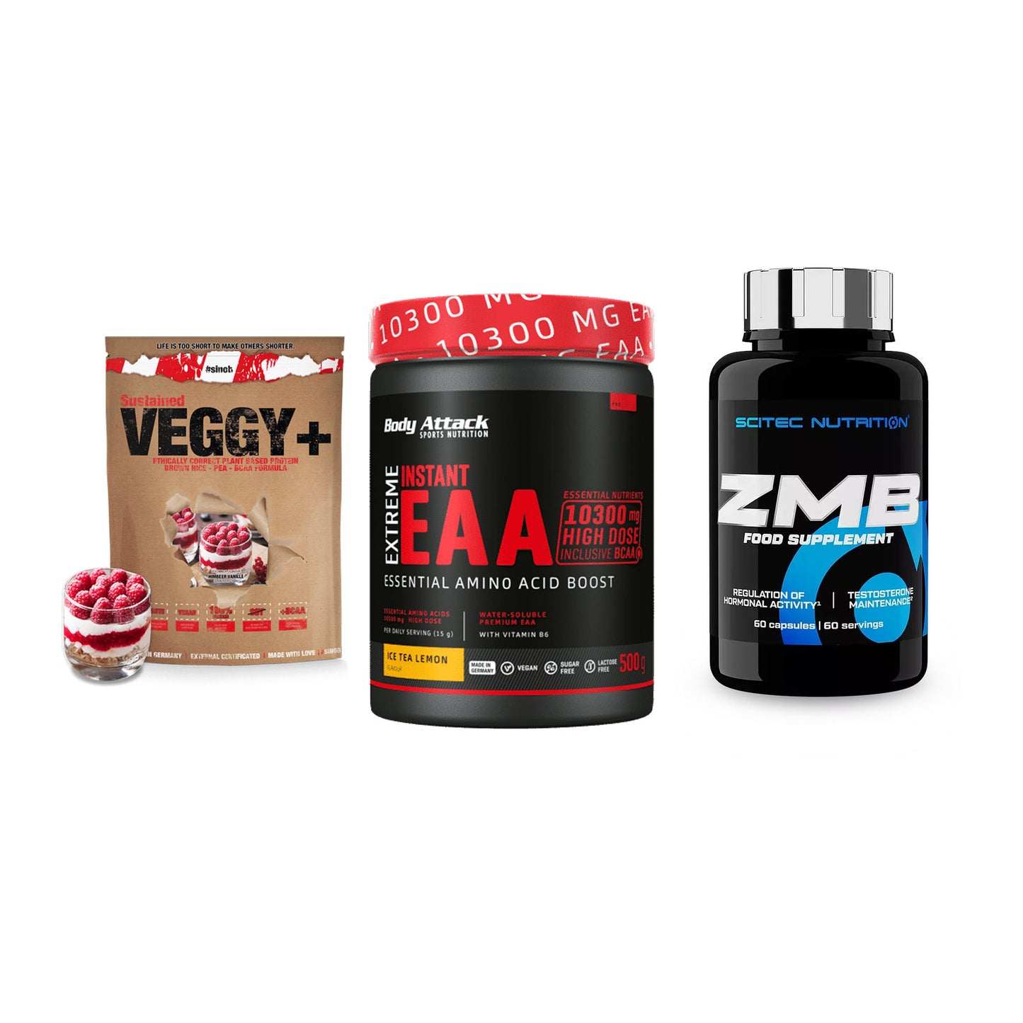 Pflanzliches Set: Sinob VEGGY + Body Attack + Scitec ZMB – alle enthaltenen Artikel