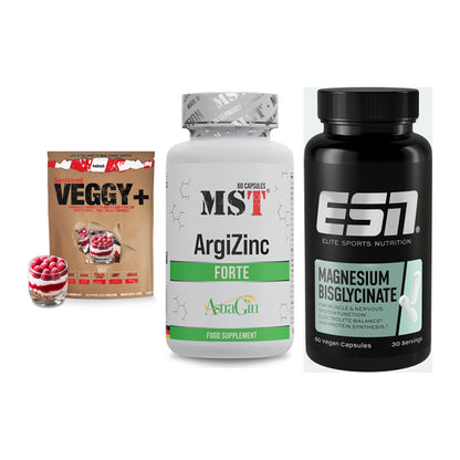 Pflanzliches Set: Sinob VEGGY + MST ArgiZinc + ESN Magnesium – alle enthaltenen Artikel