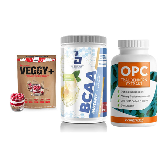 Pflanzliches Set: Sinob VEGGY + Blackline + ProFuel OPC – alle enthaltenen Artikel