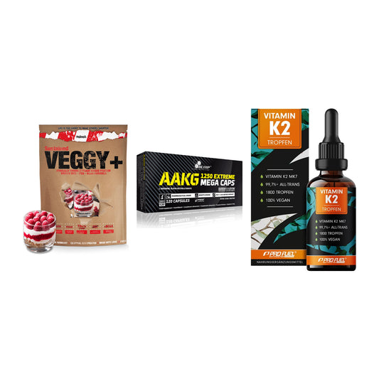 Pflanzliches Set: Sinob VEGGY + Olimp AAKG + ProFuel Vitamin – alle enthaltenen Artikel