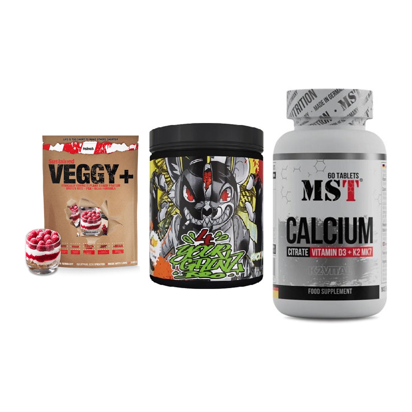 Pflanzliches Set: Sinob VEGGY + BPS-Pharma + MST Calcium – alle enthaltenen Artikel