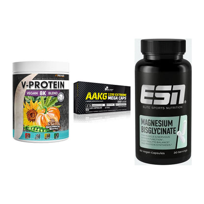 Pflanzliches Set: ProFuel V-Prote + Olimp AAKG + ESN Magnesium – alle enthaltenen Artikel