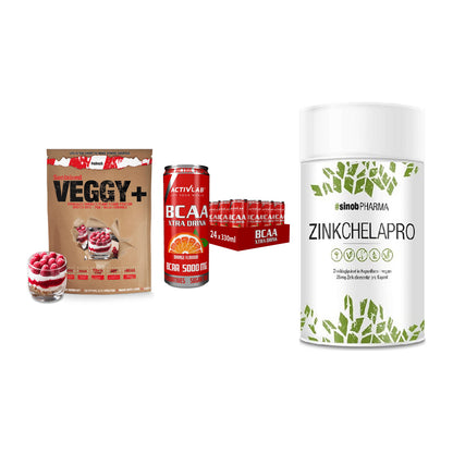 Pflanzliches Set: Sinob VEGGY + Activlab BCAA + Sinob Zink – alle enthaltenen Artikel