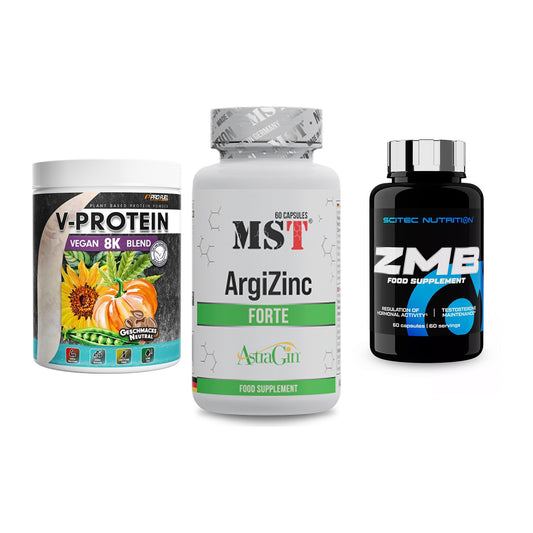 Pflanzliches Set: ProFuel V-Prote + MST ArgiZinc + Scitec ZMB – alle enthaltenen Artikel