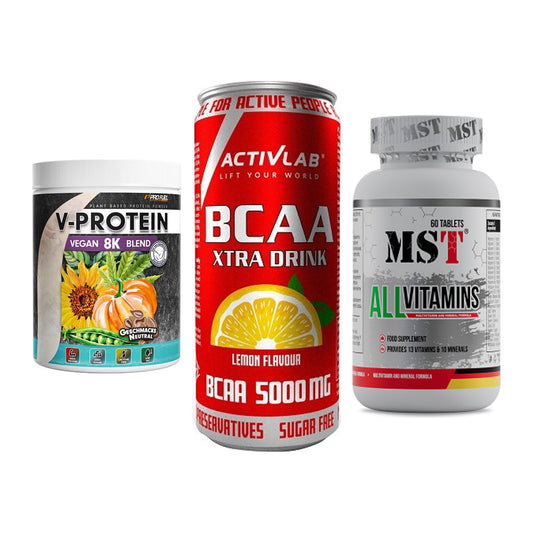 Pflanzliches Set: ProFuel V-Prote + Activlab BCAA + MST All Vitamin – alle enthaltenen Artikel