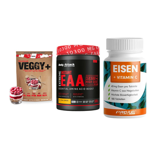 Pflanzliches Set: Sinob VEGGY + Body Attack + ProFuel EISEN – alle enthaltenen Artikel