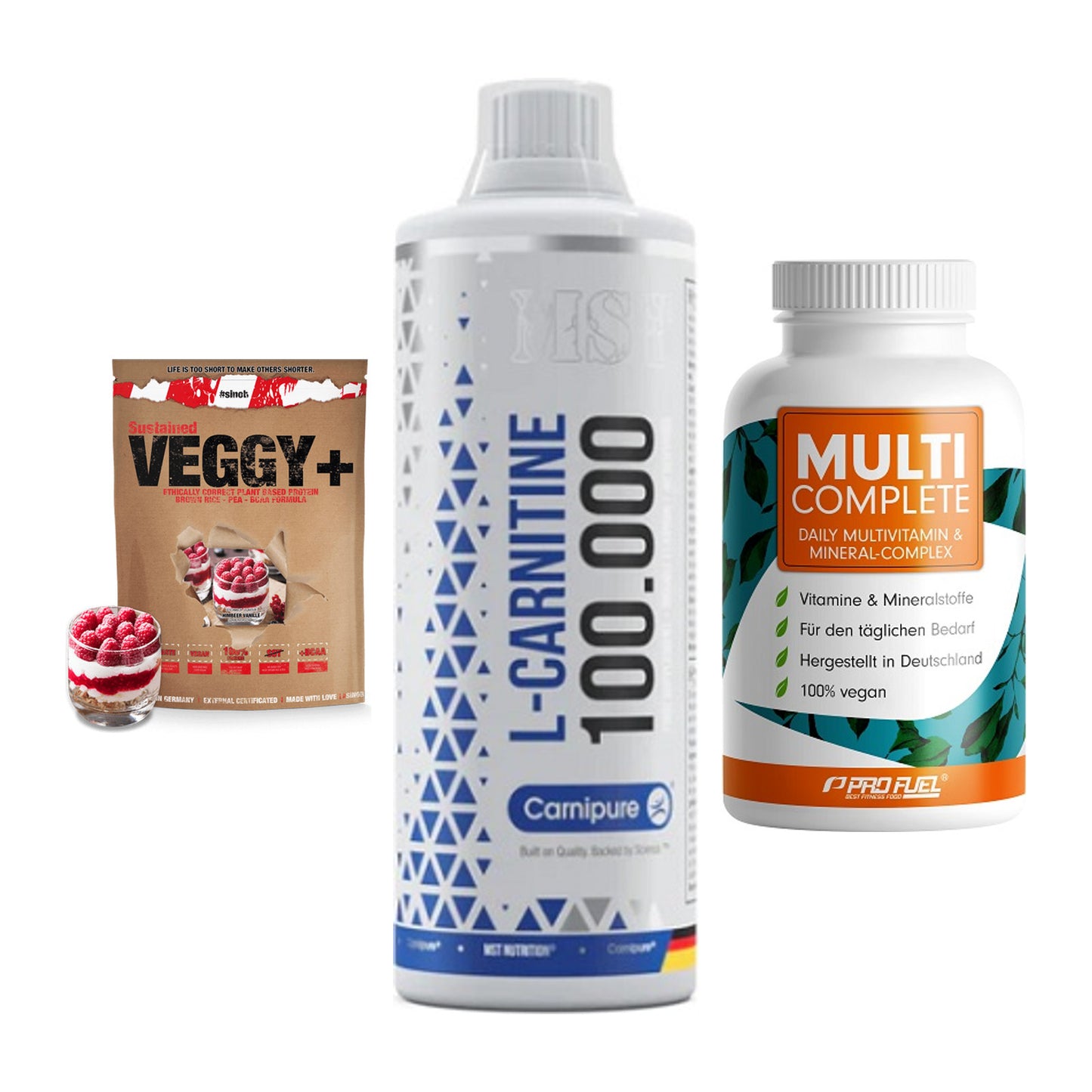 Pflanzliches Set: Sinob VEGGY + MST L-Carnitine + ProFuel MULTI – alle enthaltenen Artikel