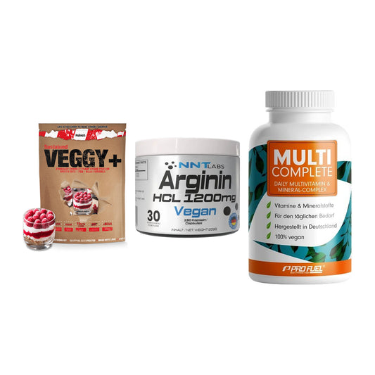 Pflanzliches Set: Sinob VEGGY + NNT Arginin HCL + ProFuel MULTI – alle enthaltenen Artikel