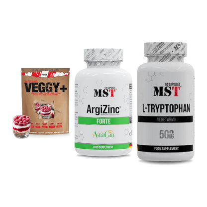 Pflanzliches Set: Sinob VEGGY + MST ArgiZinc + MST Tryptophan – alle enthaltenen Artikel