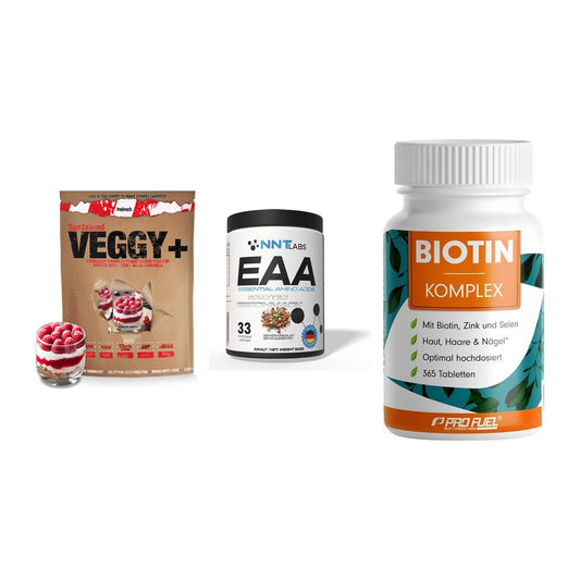 Pflanzliches Set: Sinob VEGGY + NNT EAA + ProFuel BIOTIN – alle enthaltenen Artikel