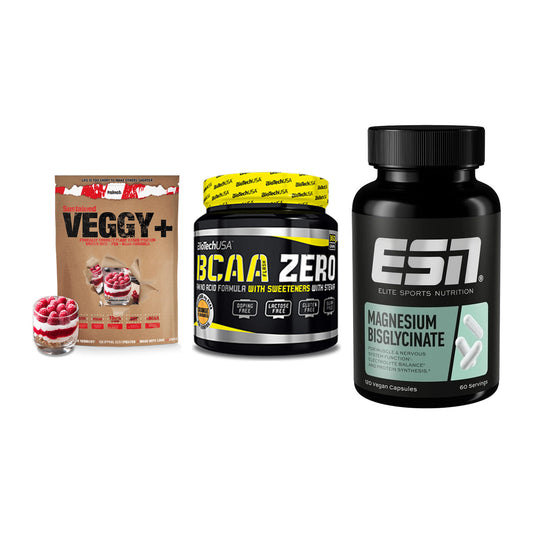 Pflanzliches Set: Sinob VEGGY + BioTech BCAA + ESN Magnesium – alle enthaltenen Artikel