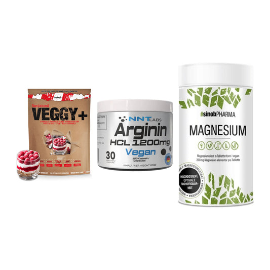 Pflanzliches Set: Sinob VEGGY + NNT Arginin HCL + Sinob Magnesium – alle enthaltenen Artikel