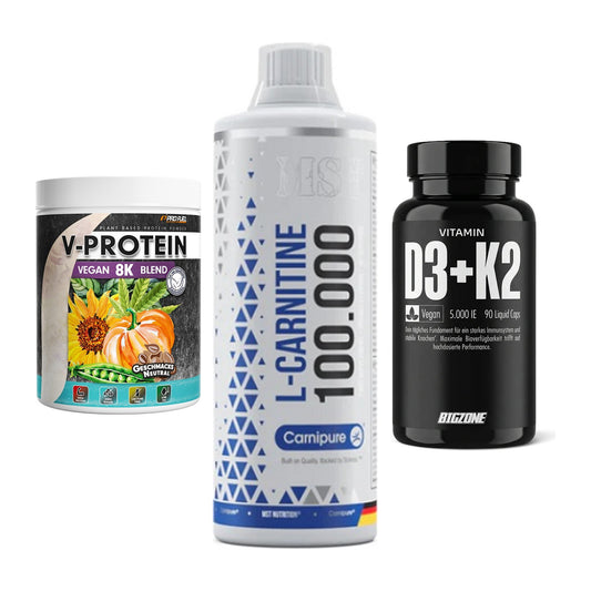 Pflanzliches Set: ProFuel V-Prote + MST L-Carnitine + Big Zone – alle enthaltenen Artikel