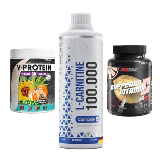 Pflanzliches Set: ProFuel V-Prote + MST L-Carnitine + Big Zone – alle enthaltenen Artikel