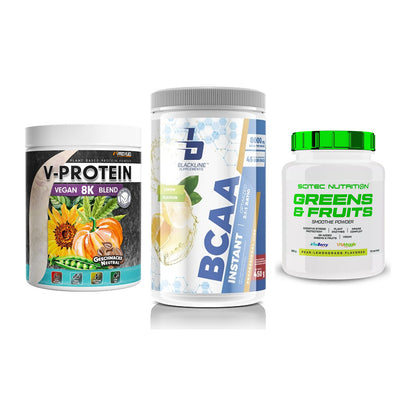 Pflanzliches Set: ProFuel V-Prote + Blackline + Scitec Greens – alle enthaltenen Artikel