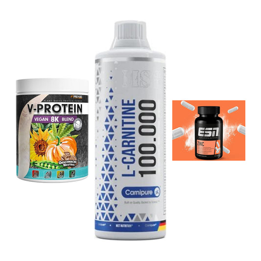 Pflanzliches Set: ProFuel V-Prote + MST L-Carnitine + ESN Zinc – alle enthaltenen Artikel