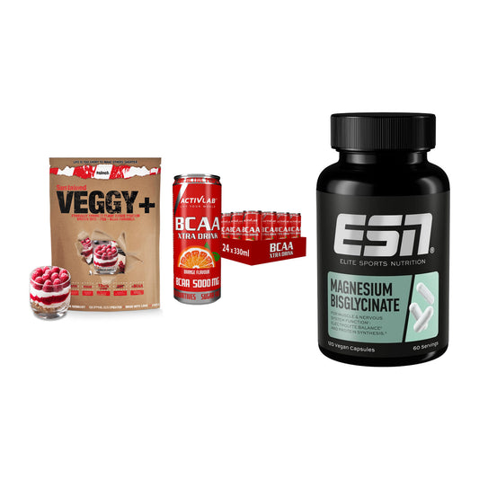 Pflanzliches Set: Sinob VEGGY + Activlab BCAA + ESN Magnesium – alle enthaltenen Artikel