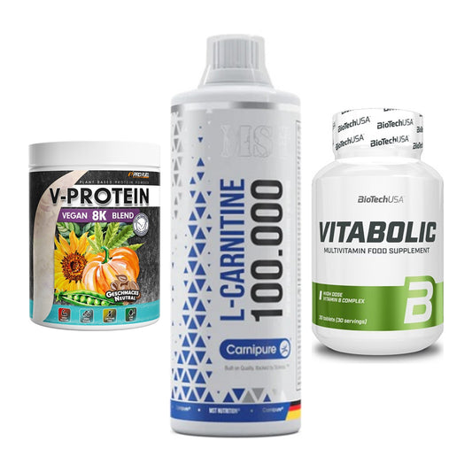 Pflanzliches Set: ProFuel V-Prote + MST L-Carnitine + BioTech Vitabol – alle enthaltenen Artikel
