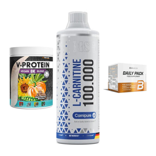 Pflanzliches Set: ProFuel V-Prote + MST L-Carnitine + BioTech Daily – alle enthaltenen Artikel