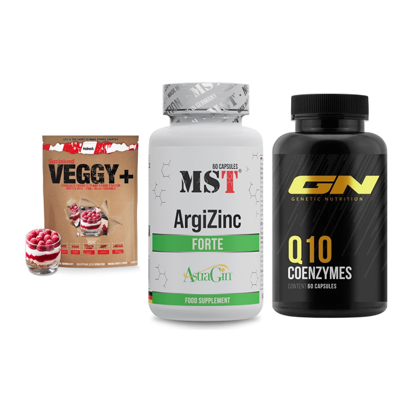 Pflanzliches Set: Sinob VEGGY + MST ArgiZinc + GN Q10 Health – alle enthaltenen Artikel