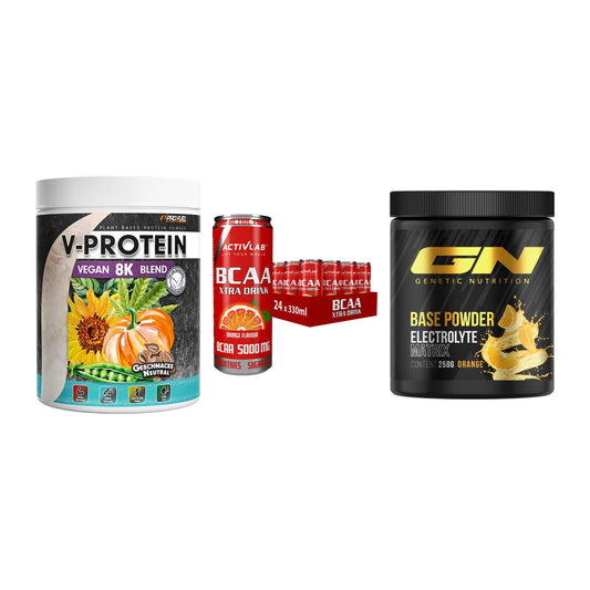 Pflanzliches Set: ProFuel V-Prote + Activlab BCAA + GN Base Powder – alle enthaltenen Artikel
