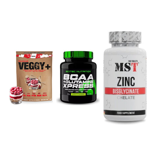 Pflanzliches Set: Sinob VEGGY + Scitec BCAA + MST Zinc – alle enthaltenen Artikel