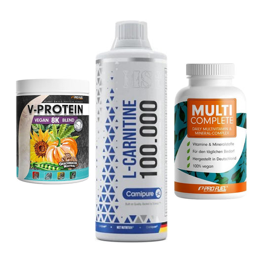 Pflanzliches Set: ProFuel V-Prote + MST L-Carnitine + ProFuel MULTI – alle enthaltenen Artikel